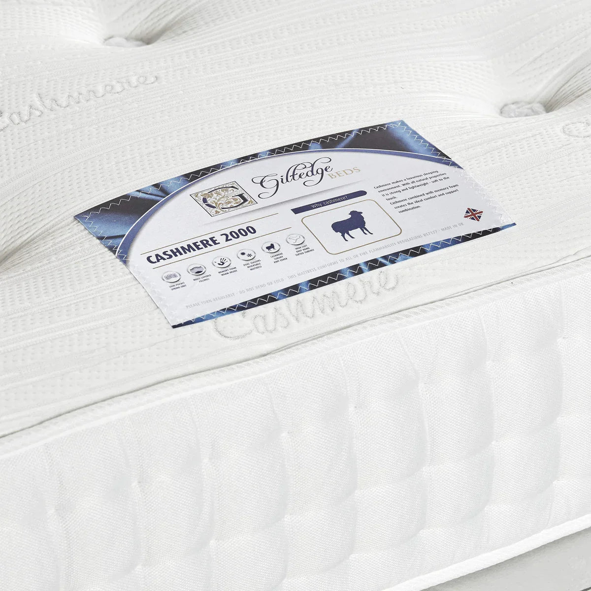 Giltedge Beds Cashmere 2000 Pocket Sprung Mattress