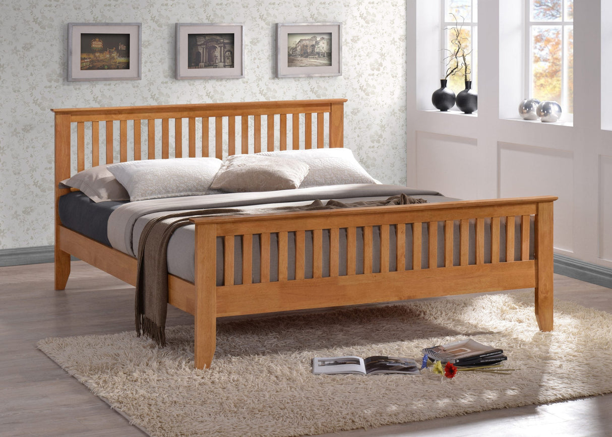 Time Living Turin Solid Oak Wooden Shaker Bedstead