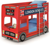 London Bus Wooden Kids Theme Bunk (Red)