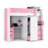 Pegasus High Sleeper (Pink) Wooden Bunk