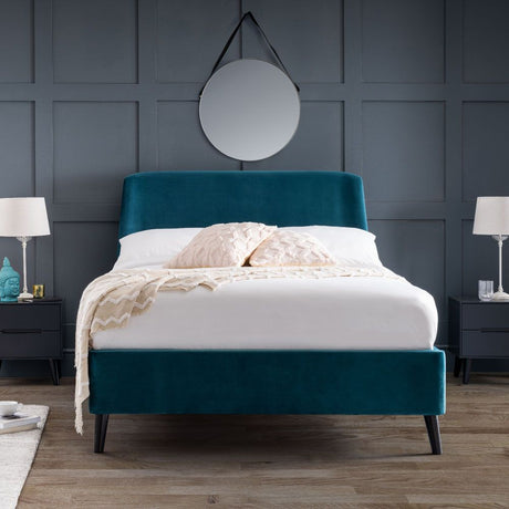 Frida Curved Velvet Bed Frame - Elegance & Comfort Combined