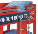 London Bus Wooden Kids Theme Bunk (Red)