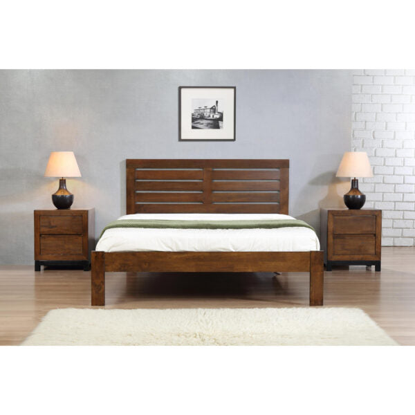 Heartlands Vulcan Wooden Bed Frame Rustic Oak